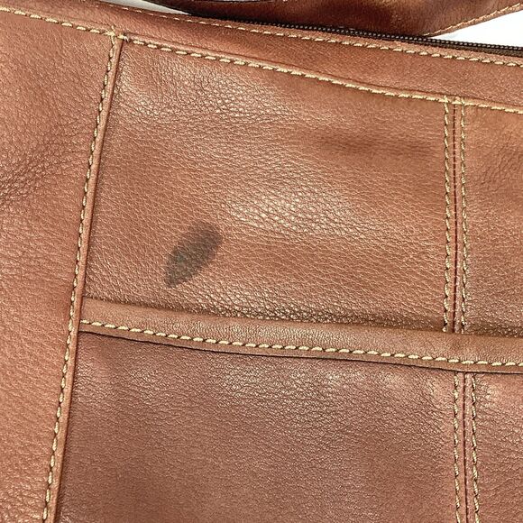 Fossil Brown Leather Morgan Traveler Crossbody Messenger Bag Purse - Picture 3 of 15
